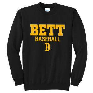 Bett Baseball Unisex Fleece Crewneck Sweatshirt-Black