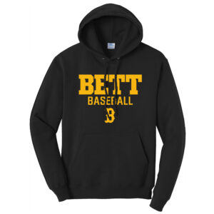 Bett Baseball Unisex Fleece Hooded Sweatshirt-Black