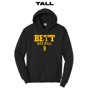 Bett Baseball Tall Hooded Sweatshirt-Black