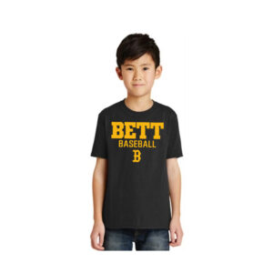 Bett Baseball Youth Short Sleeve Tee-Black