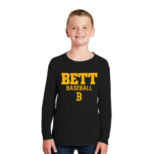 Bett Baseball Youth Long Sleeve Tee-Black