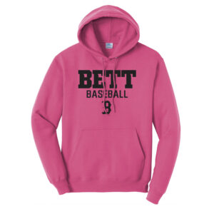 Bett Baseball Unisex Fleece Hooded Sweatshirt-Sangria