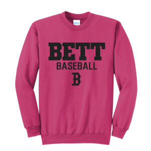 Bett Baseball Unisex Fleece Crewneck Sweatshirt-Sangria