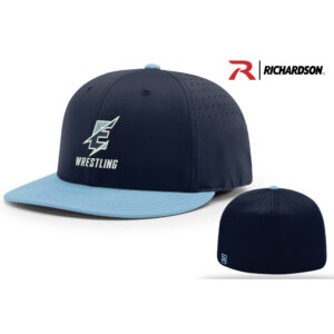 Belleville East Lancers Wrestling Richardson Pro Lite FlexFit Cap combo color-Navy/Columbia Blue