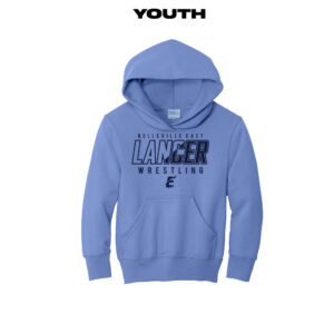 Belleville East Lancers Wrestling Youth Fleece Hooded Sweatshirt-Carolina Blue