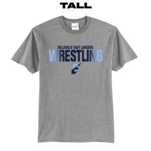 Belleville East Lancers Wrestling Tall Short Sleeve Tee-Grey