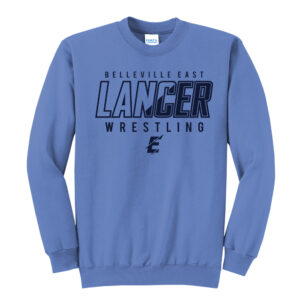 Belleville East Lancers Wrestling Unsiex Basic Crewneck Sweatshirt-Carolina Blue