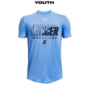 Belleville East Lancers Wrestling Under Armour short sleeve YOUTH Team Tech Tee-Carolina Blue