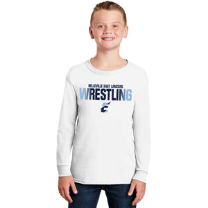 Belleville East Lancers Wrestling Youth Cotton Long Sleeve Tee-White