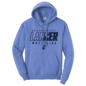 Belleville East Lancers Wrestling Unisex Fleece Hooded Sweatshirt-Carolina Blue