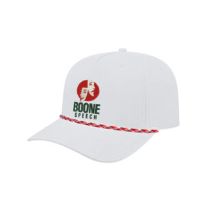 Boone Speech Athletic Rope Cap-White/Red/Black Rope