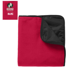 Boone Speech Port Authority Fleece Poly Travel Blanket-Red/Black