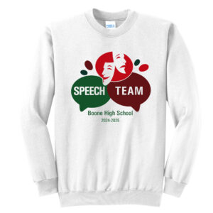 Boone Speech Unisex Core Fleece Crew Sweatshirt-White