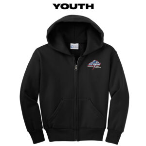 Camanche Girls Wrestling Youth Core Fleece Full Zip Hooded Sweatshirt- Black