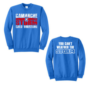 Camanche Girls Wrestling Unisex Fleece Crewneck Sweatshirt-Royal