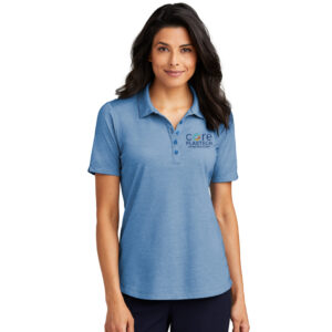 Core Plastech Employee Port Authority Ladies  Fine Pique Blend Polo-Aegean Blue Heather