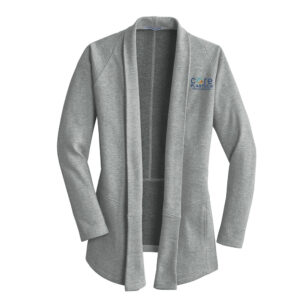 Core Plastech Employee Port Authority Ladies Interlock Cardigan-Medium Grey Heather