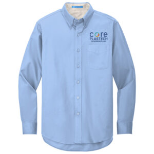 Core Plastech Employee Port Authority Long Sleeve Easy Care Shirt Men-Light Blue