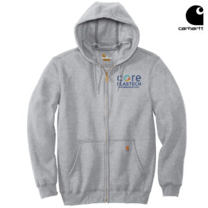 Core Plastech Employee Carhartt Men Midweight Hooded Zip-Front Sweatshirt-Heather Grey