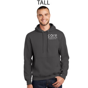 Core Plastech Employee Tall Ultimate Pullover Hooded Sweatshirt-Charcoal