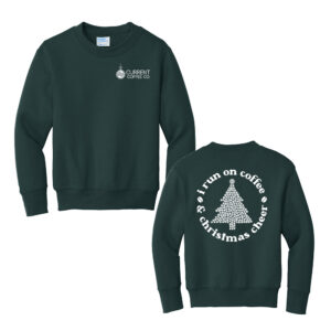 Current Christmas Youth Fleece Crewneck Sweatshirt-Dark Green