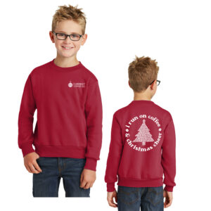 Current Christmas Youth Fleece Crewneck Sweatshirt-Red