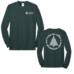 Current Christmas Unisex Cotton Long Sleeve Tee-Dark Green