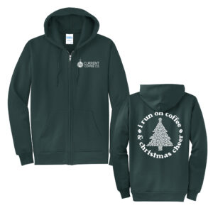 Current Christmas Unisex Core Fleece Full Zip Hooded Sweatshirt-Dark Green