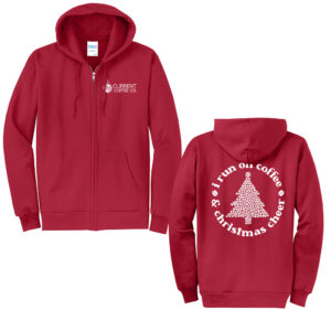 Current Christmas Unisex Core Fleece Full Zip Hooded Sweatshirt-red