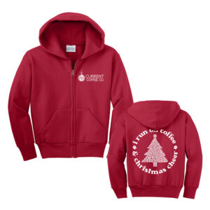 Current Christmas Youth Core Fleece Full Zip Hooded Sweatshirt-Red