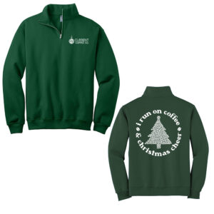 Current Christmas Unisex Jerzees NuBlend 1/4 Zip Cadet Collar Sweatshirt-Forest Green