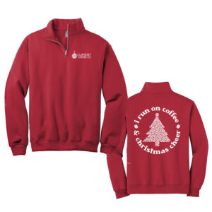 Current Christmas  Unisex Jerzees NuBlend 1/4 Zip Cadet Collar Sweatshirt-Red