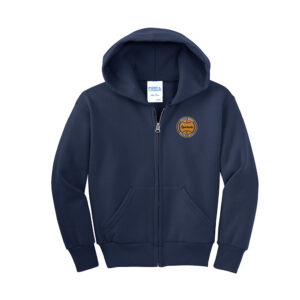 CM Boys Basketball Youth Core Fleece Full Zip Hooded Sweatshirt-Navy