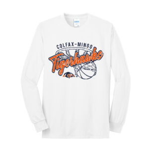 CM Boys Basketball Unisex Cotton Long Sleeve Tee-White