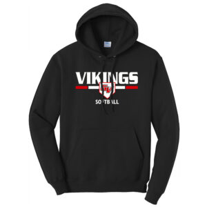 GV Vikings Softball Unisex Hooded Sweatshirt-Black