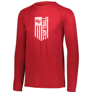 GV Vikings Softball Unisex Preformance Long Sleeve Tee-Red