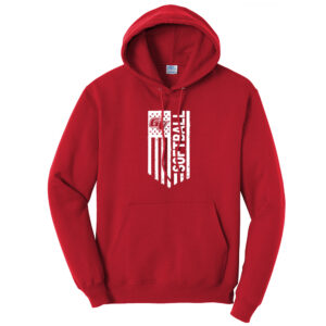 GV Vikings Softball Unisex Fleece Hooded Sweatshirt-Red