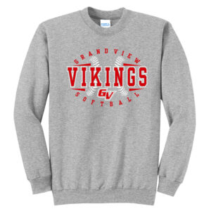 GV Vikings Softball Unisex Fleece Crewneck Sweatshirt-Athletic Heather