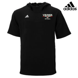 GV Vikings Softball Adidas ICON short sleeve hoodie – BLACK (small and medium only)