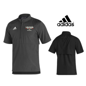 GV Vikings Softball Adidas Sideline 21 woven lt weight short sleeve 1/4 zip -BLACK