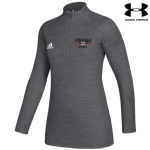 GV Vikings Softball Adidas Ladies Game Mode long sleeve performance 1/4 zip  pullover – Grey 5 Melange