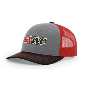 GVWC Winter Richardson Pro Mesh Adjustable Trucker Cap Tric Color-Heather Grey/Red/Black