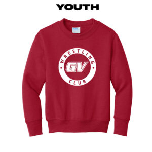 GVWC Winter Youth  Fleece Crew Sweatshirt-Red