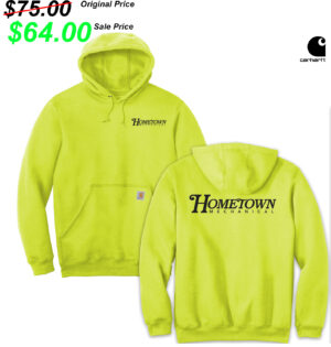 Hometown Mechanical Carhartt Midweight Hooded Sweatshirt Men-Brite Lime