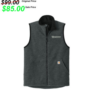 Hometown Mechanical Carhartt Men Textured Fleece Vest-Charcoal Heather