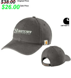 Hometown Mechanical Carhartt Cotton Canvas Cap w/velcro closure-Gravel