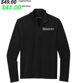 Hometown Mechanical Port Authority Men Microterry 1/4-Zip Pullover-Black