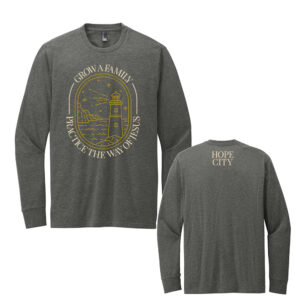 Hope City District Perfect Blend CVC Long Sleeve Tee-Heather Charcoal