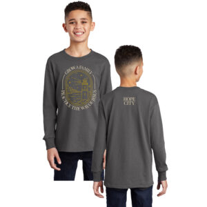 Hope City Youth Cotton Long Sleeve Tee-Charcoal