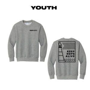 Hope City Youth Fleece Crewneck Sweatshirt-Athletic Heather